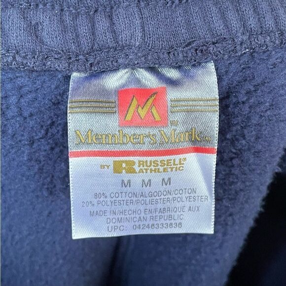 Vintage 90s Members Mark By Russell Athletic Cargo Sweatpants Size Medium Blue - Picture 2 of 5